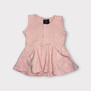Little Bipsy Sleeveless Blush Pink Ribbed Twirl Dress